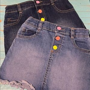 TWO jean skirts. NWOT.  4t.